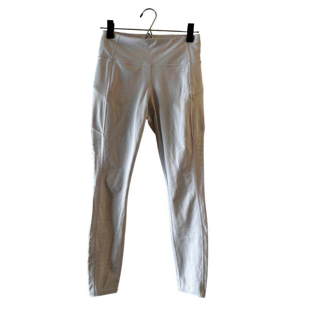 Athleta White Netted Ankle Athletic Leggings Women Sz XS